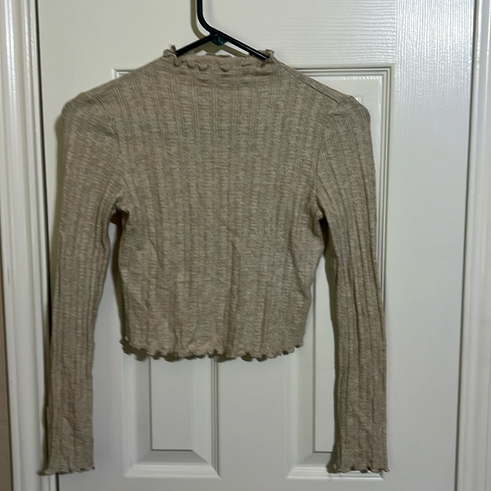 Crop thin cotton long sleeve